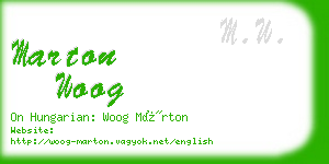 marton woog business card